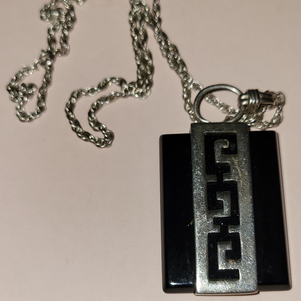 Jay King DTR Onyx and Silver Pendant - Picture 1 of 3